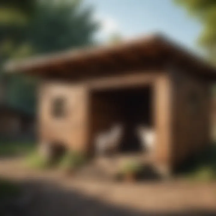 A well-structured goat house with ample space