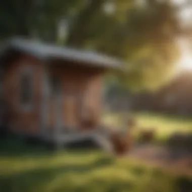 A well-placed chicken coop in a backyard setting.