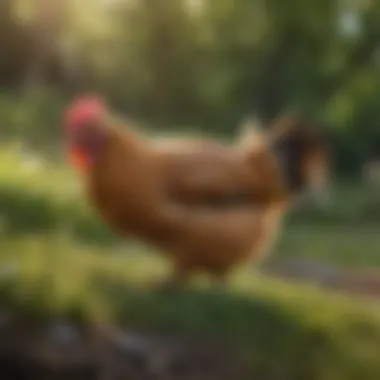Preventing Bumblefoot: A Healthy Environment A healthy chicken roaming in a green pasture