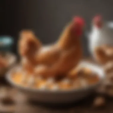 Nutrition for a thriving flock Healthy chicken feed in a bowl
