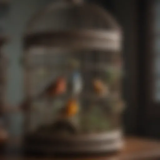 Elegant vintage bird cage with intricate designs