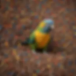 Colorful assortment of parakeet pellets representing nutritional diversity