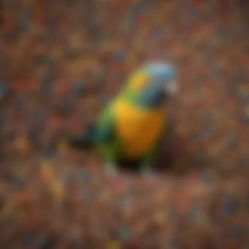 Colorful assortment of parakeet pellets representing nutritional diversity