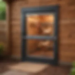 Automatic chicken door in a backyard coop