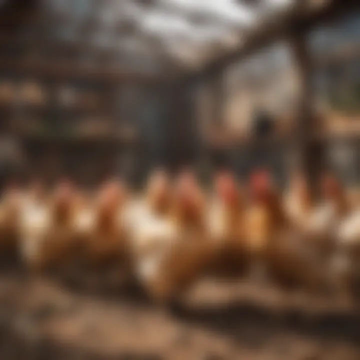 Happy flock enjoying the aviary chicken coop habitat