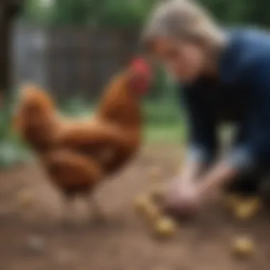 Health Management Strategies for Backyard Flocks A caretaker examining a chicken's health