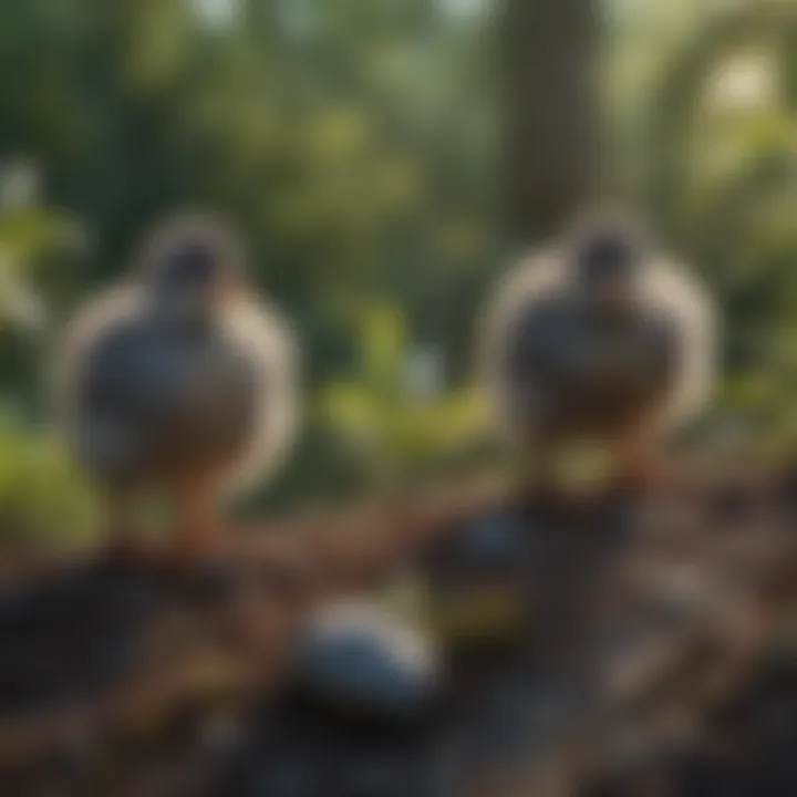 Adorable Barred Rock chicks exploring their surroundings