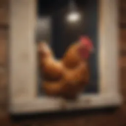 Modern battery powered chicken door installed in a coop