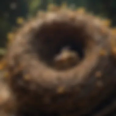 A bee nest integrated into its environment.
