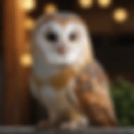 A barn owl perched on a fence, symbolizing natural pest control