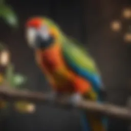 Colorful parrot perched on a branch