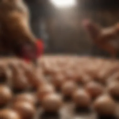 A balanced feed mix showcasing essential nutrients for laying hens