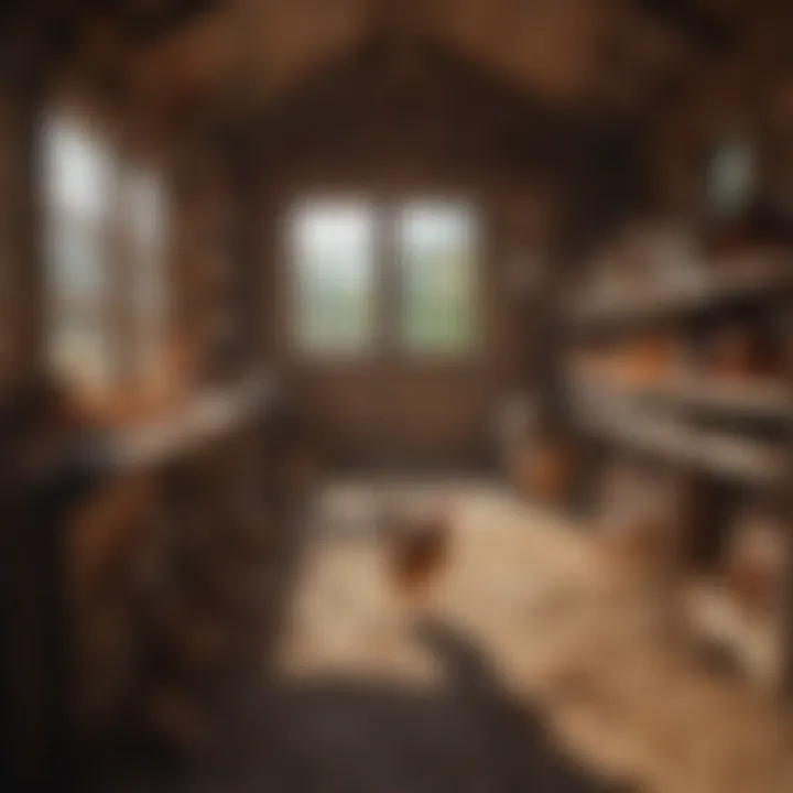 Interior layout of a chicken coop for optimal space