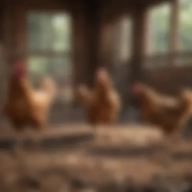 Free-Range Chickens in Their Coop Free-range chickens enjoying their environment