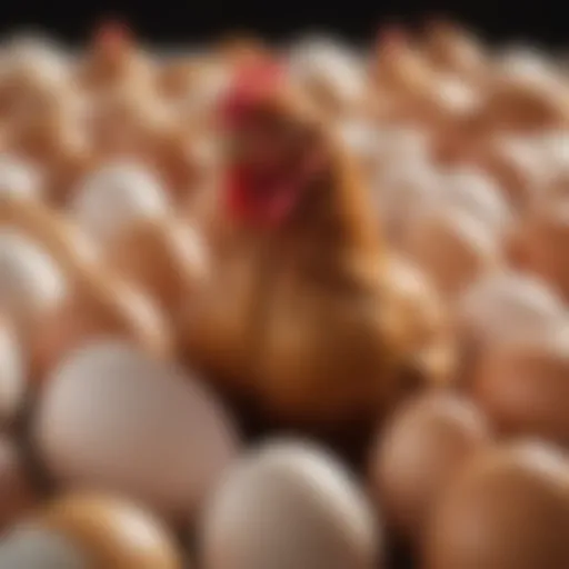 Colorful assortment of chicken breeds known for egg production