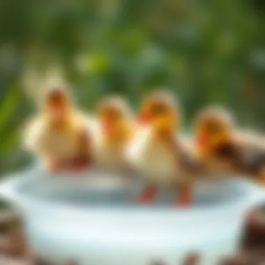 Diverse Water Dish Options Comparison of different water dish types for ducklings