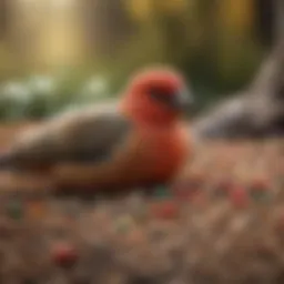 Colorful assortment of bird seeds and grains