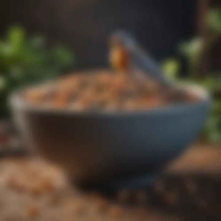 Homemade bird food mix in a bowl