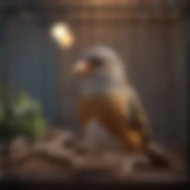 Comfort and Happiness in a Secure Bird Cage Bird enjoying its spacious and robust cage