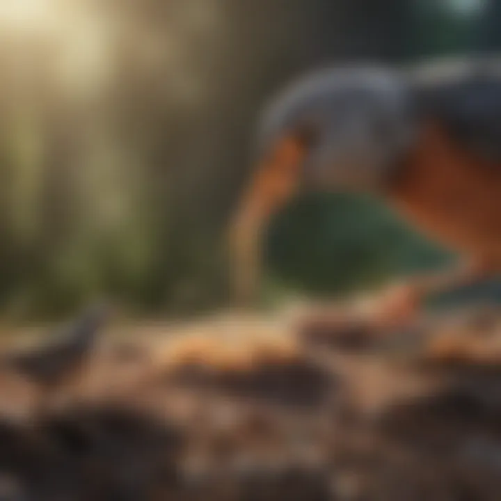 Birds enjoying dry worms as part of their diet