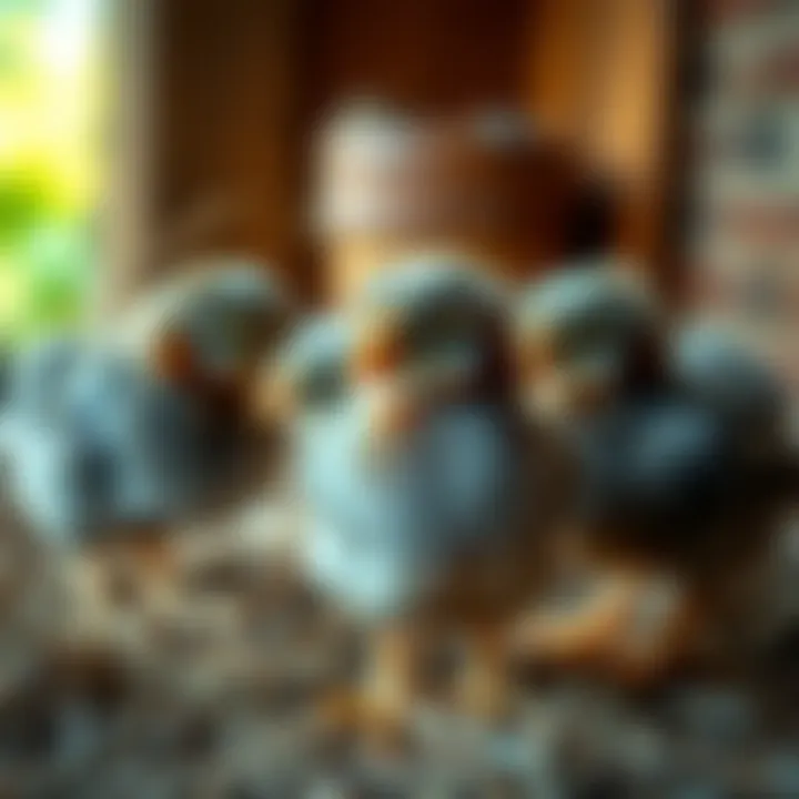 Creating a Nurturing Environment for Wyandotte Chicks Healthy Blue Laced Red Wyandotte chicks in a nurturing environment