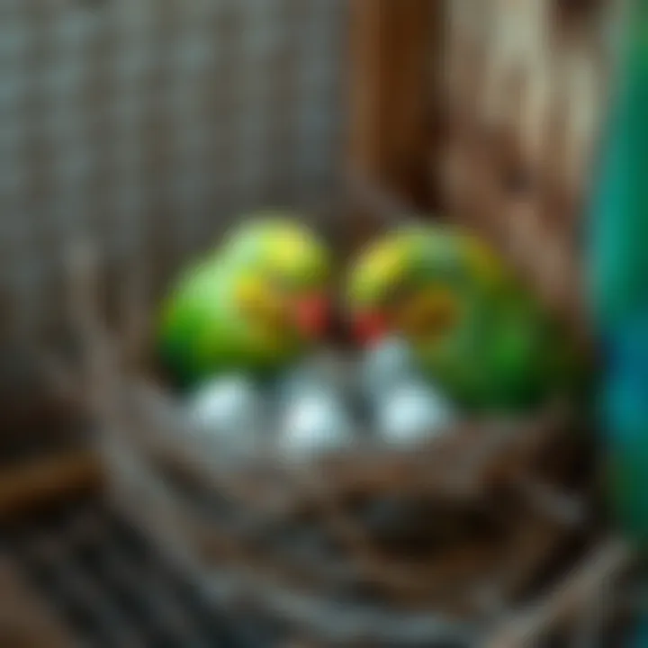 Careful Nesting of Conure Eggs Conure eggs in a well-maintained nest