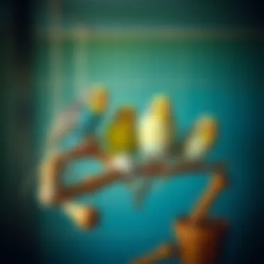 Thoughtful Arrangement of Natural Perches Arrangement of perches in a budgie cage
