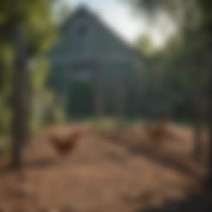 Outdoor chicken run with secure fencing