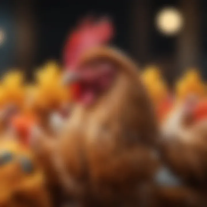 Healthy hen with vibrant feathers