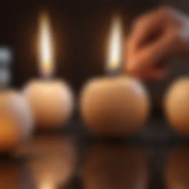 A detailed illustration showing the candling technique