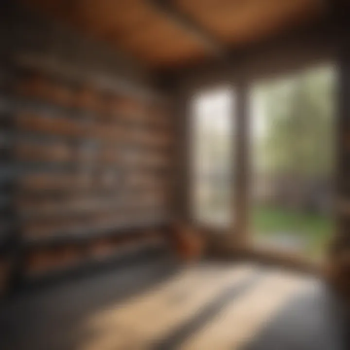 Interior view of a chicken coop with electric door