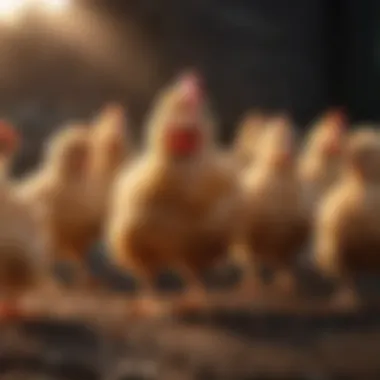 Different growth stages of chickens with corresponding feed