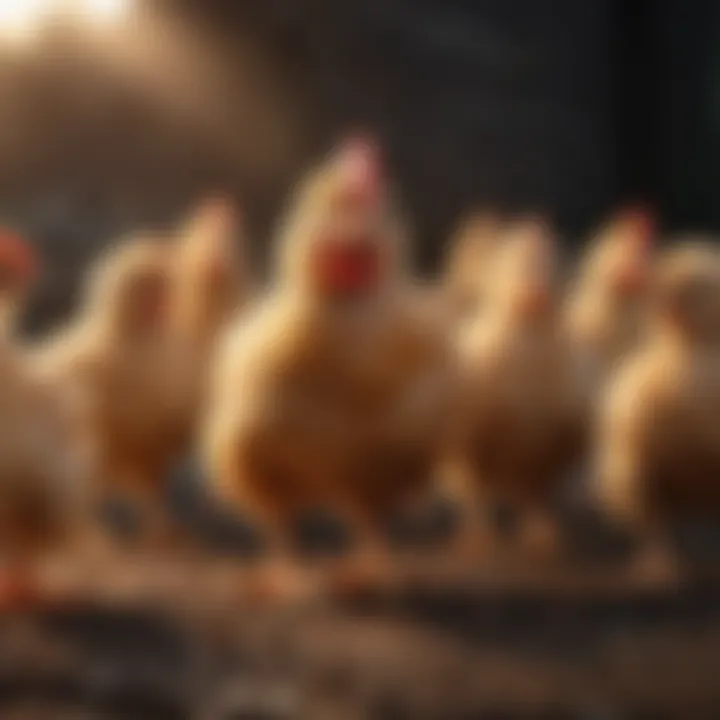 Different growth stages of chickens with corresponding feed