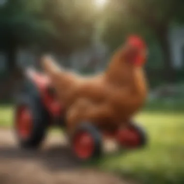 Close-up of a chicken lawn tractor design features