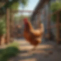 A beautifully designed chicken run showcasing a spacious outdoor area.