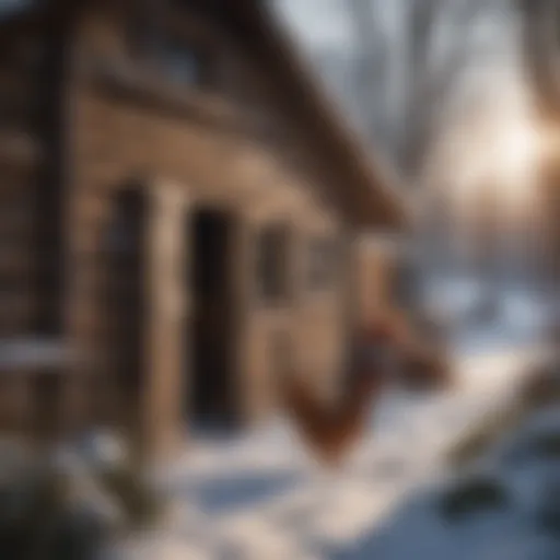 Cozy chicken coop in winter