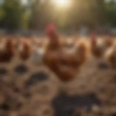 Chickens in a free-range environment, highlighting their role in sustainable agriculture.