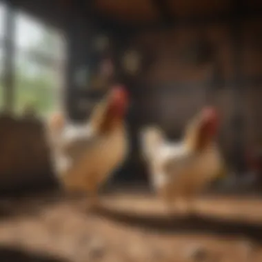 Healthy chickens thriving in an ideal coop environment