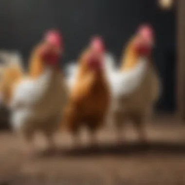 Cochin chickens with their distinctive feathered feet