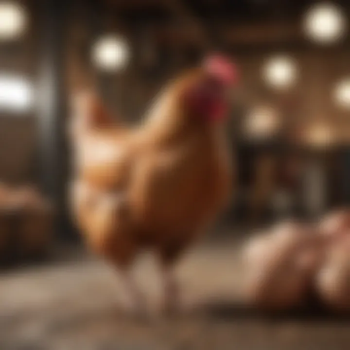 Chickens exhibiting natural social behaviors