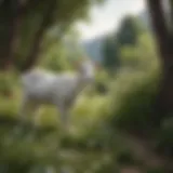 A diverse pasture showcasing various plants that goats naturally forage.