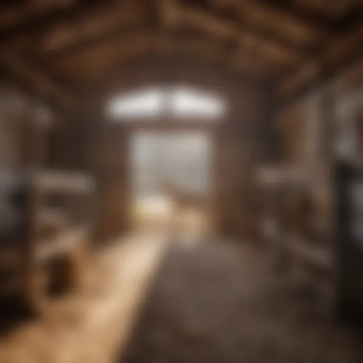 Exterior view of a spacious goat barn with proper ventilation
