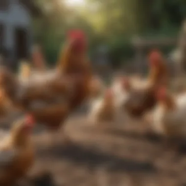 A person tending to chickens, demonstrating proper care techniques