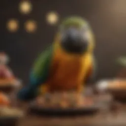Vibrant assortment of parrot food options