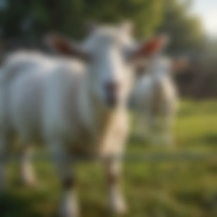 Goats peacefully grazing within a portable electric fence