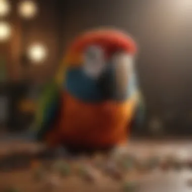 Diverse Parrot Food Options A vibrant array of seeds and pellets specifically formulated for parrots.