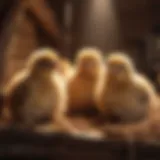 Brown Leghorn chicks in a cozy brooder