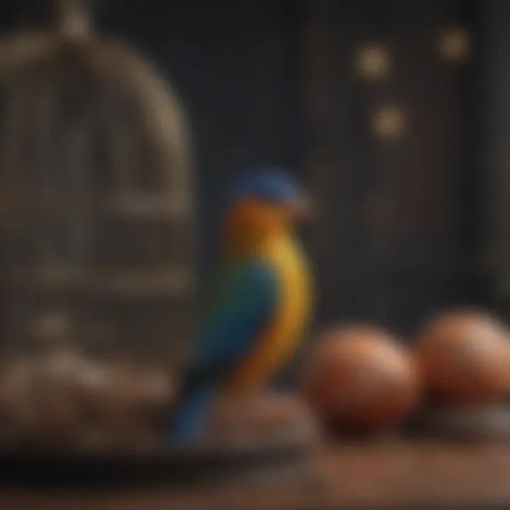 A variety of materials used in medium size bird cages