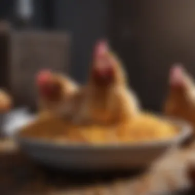 Nutrient-Rich Chicken Feed Nutrient-rich chicken feed in a bowl