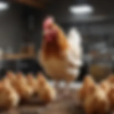 Veterinary Checkup for Chickens Healthy chicken being examined by a veterinarian